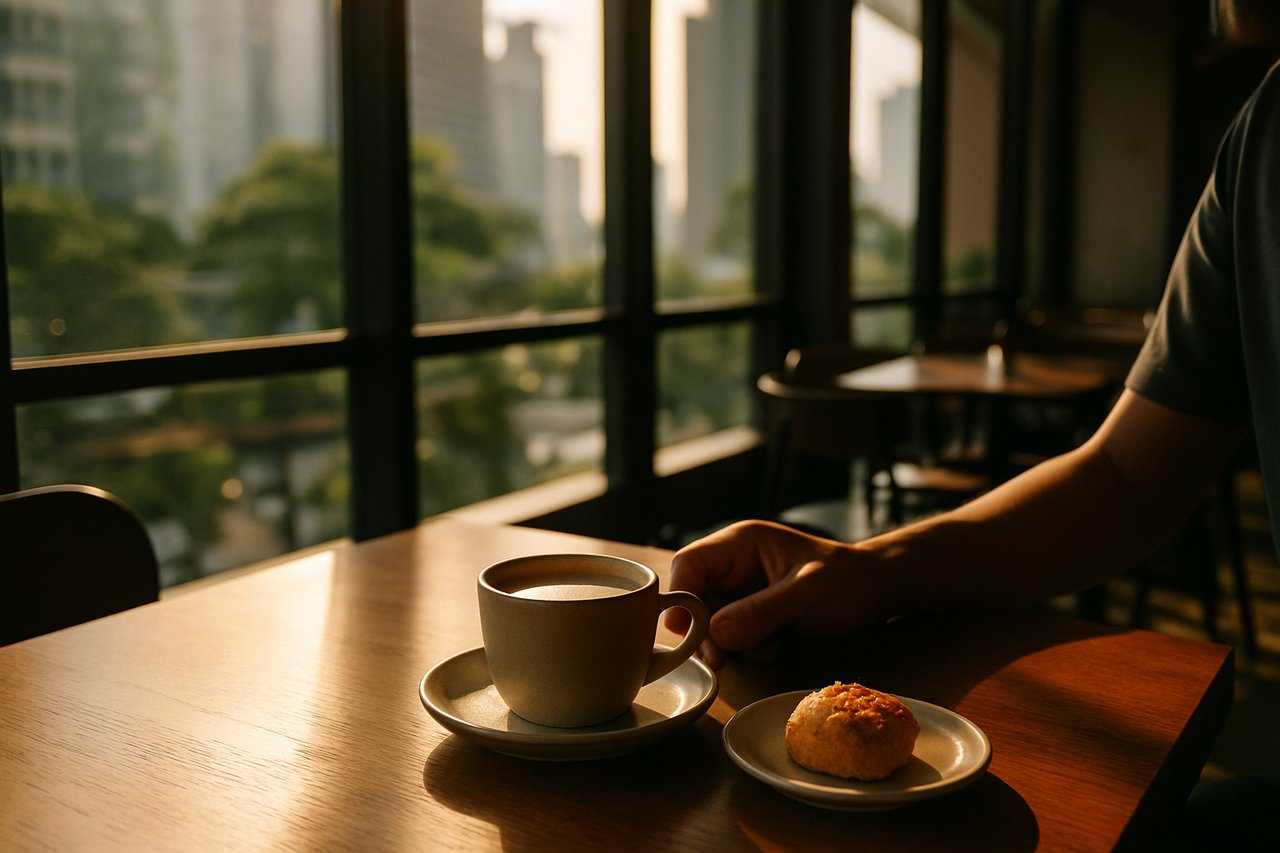 Foto cafe aesthetic - ilustrasi 1