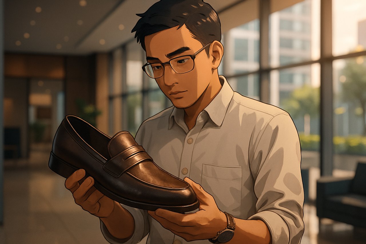 Merk sepatu pantofel pria - ilustrasi 1